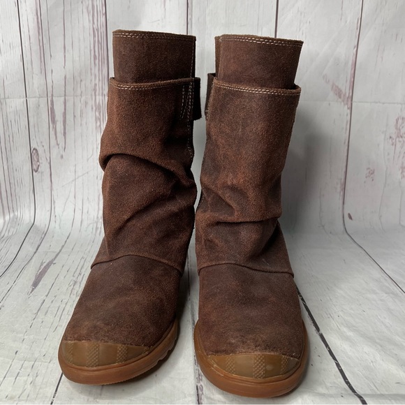 Sorel Womens 8 Brown Suede Toronto Wedge Midcalf Waterproof Boots NL2117-248 - Picture 10 of 13